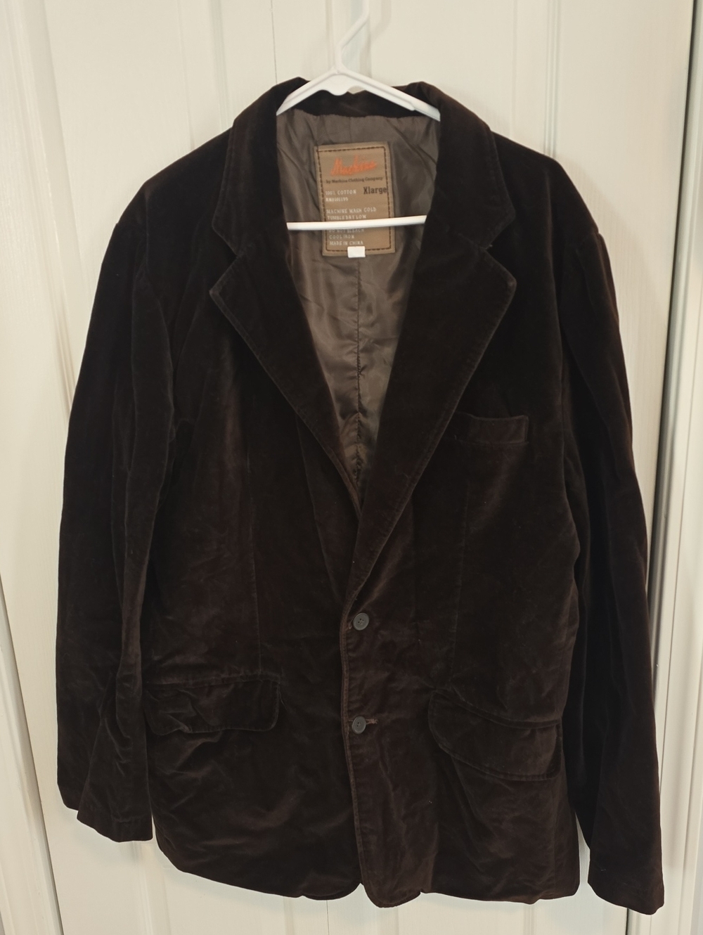 Machine Dark Brown Vintage Velvet Sport Coat
